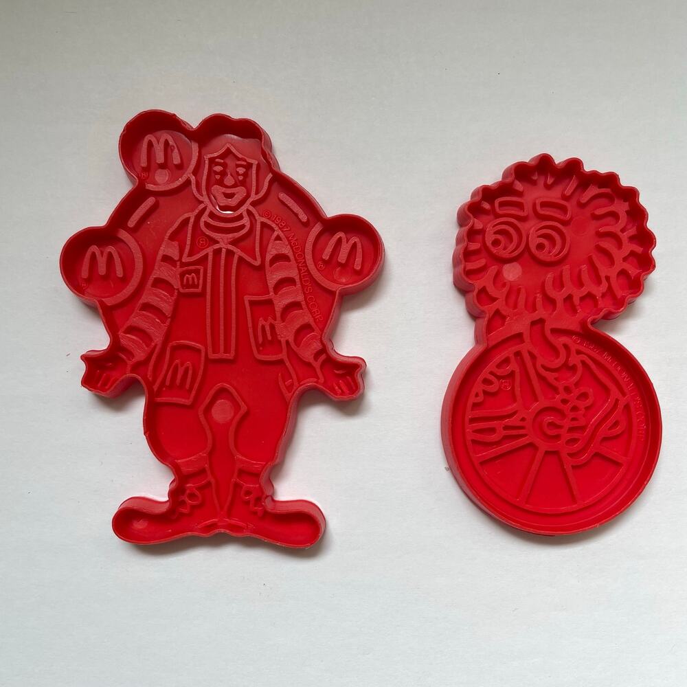 Vintage McDonalds Red Cookie Cutters Set of 2 Ronald McDonald